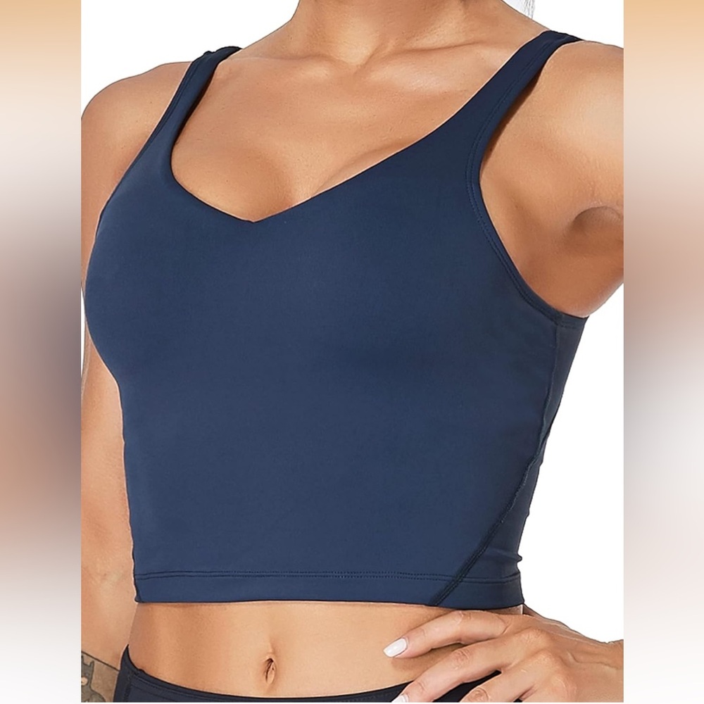 Navy Scoop Neck Sports Bra Tank